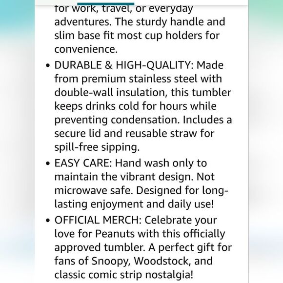 Bioworld X Peanuts Snoopy & Woodstock Feeling Groovy SS Tumbler w/Straw - Picture 7 of 11